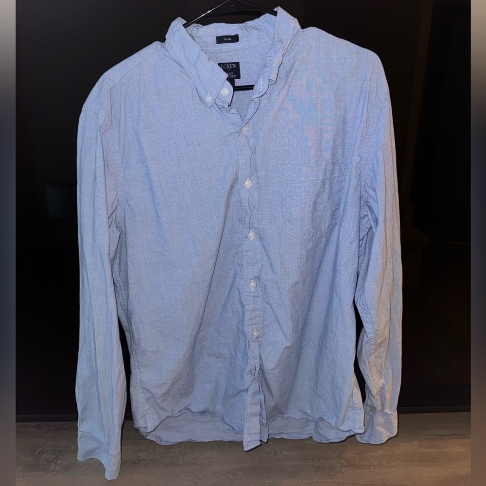 J crew slim flex washed button down